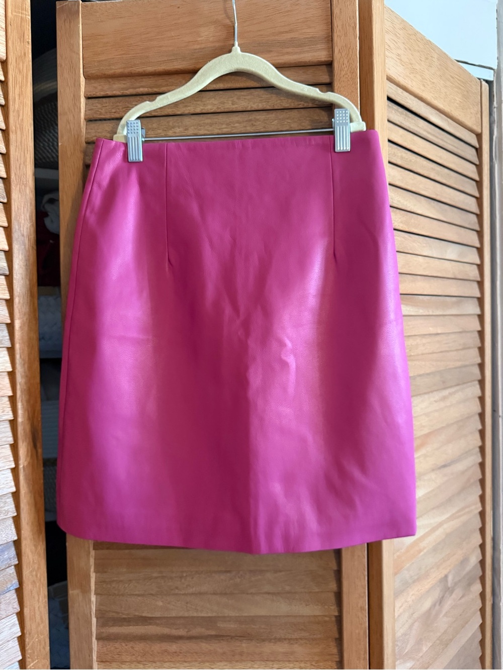 Faux Leather A-Line Mini Skirt - Pink